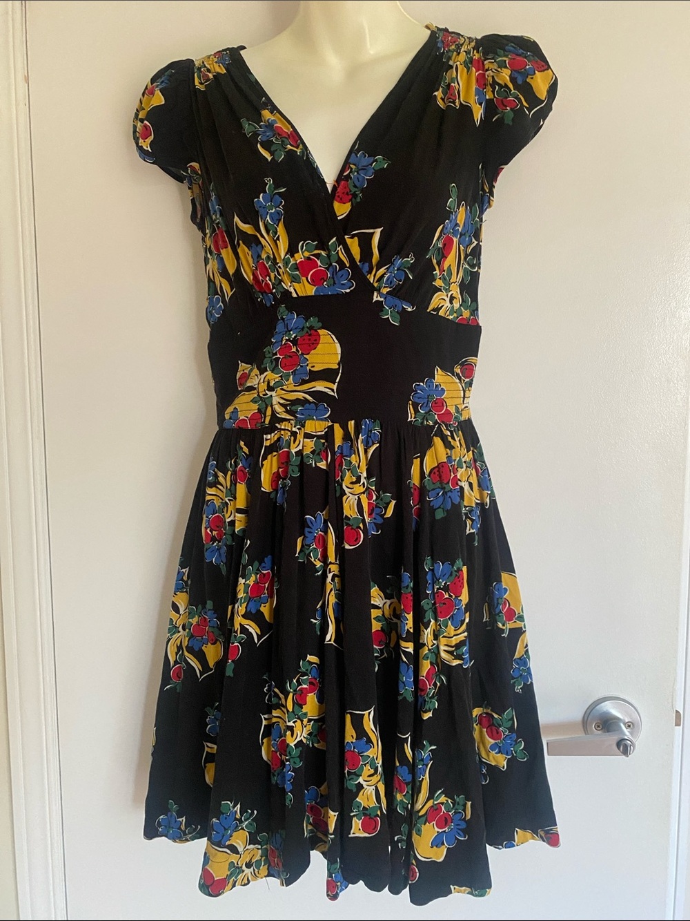 Trashy Diva "Big Band Bows" Doll Dress 1940s Vintage Style in Blk bckgrnd Size 6